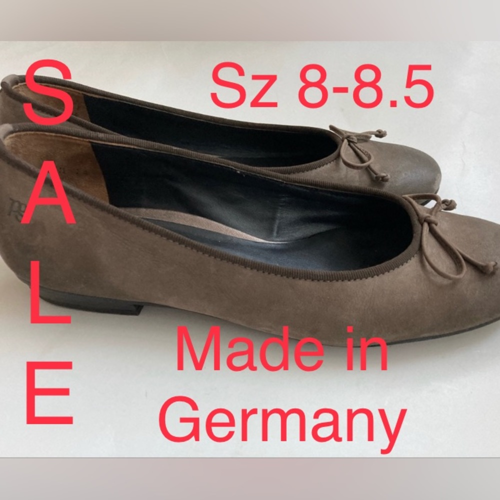 Leather flats Paul Green ballet flats handmade shoes ballet flats bow flats 8.5